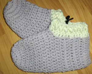 crocheted slippers