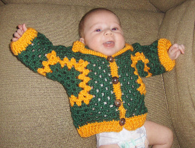 hexagon granny baby sweater jacket free crochet pattern