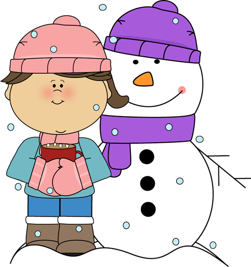 Snowman and girl