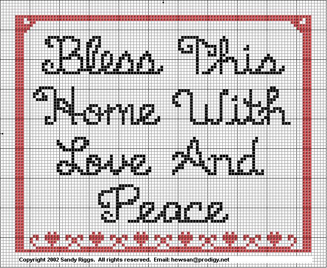 Bless This Home Cross Stitch Chart