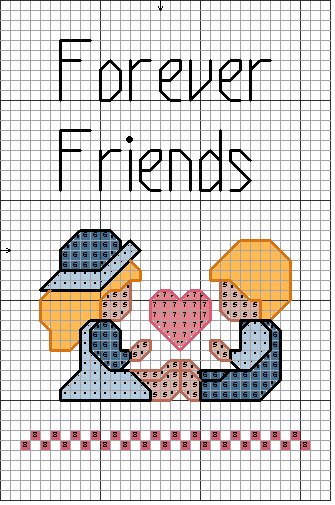 forever friends cross stitch chart