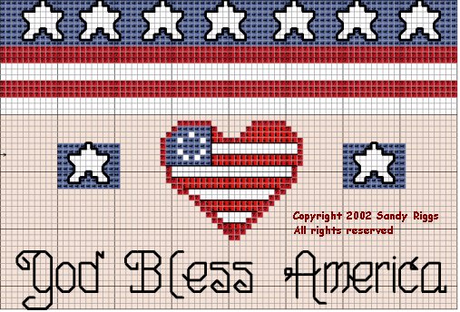 God Bless America Cross Stitch Chart