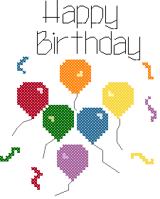 happy birthday balloons showing backstitching colors