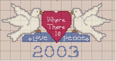 love/peace doves backstitch chart
